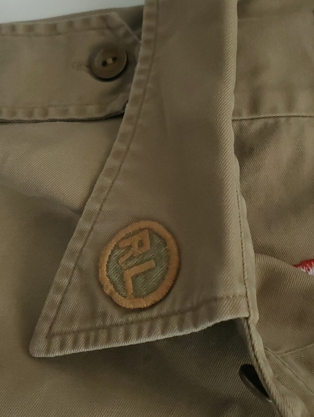 Polo Ralph Lauren Mens XL Khaki Utility Shirt 388th Strike Group Embroidered - Picture 14 of 16